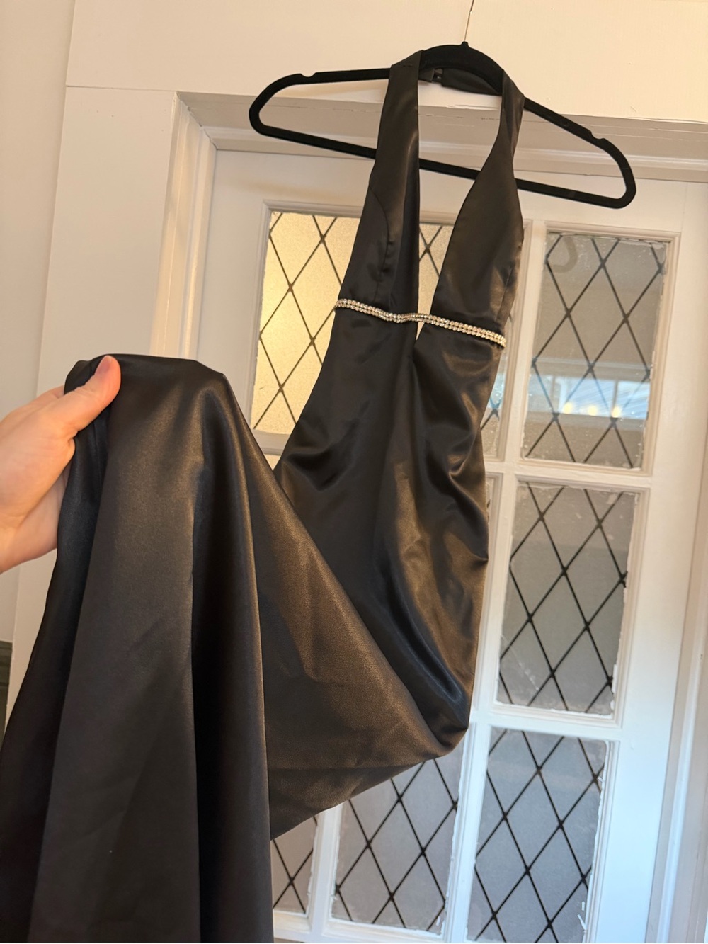 Black Satin evening gown